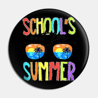 Cute Retro Last Day Of School Schools Out For Summer Teacher Pin