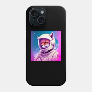 Vaporwave Retrowave Fox Astronaut - Space Colorful Illustration Phone Case