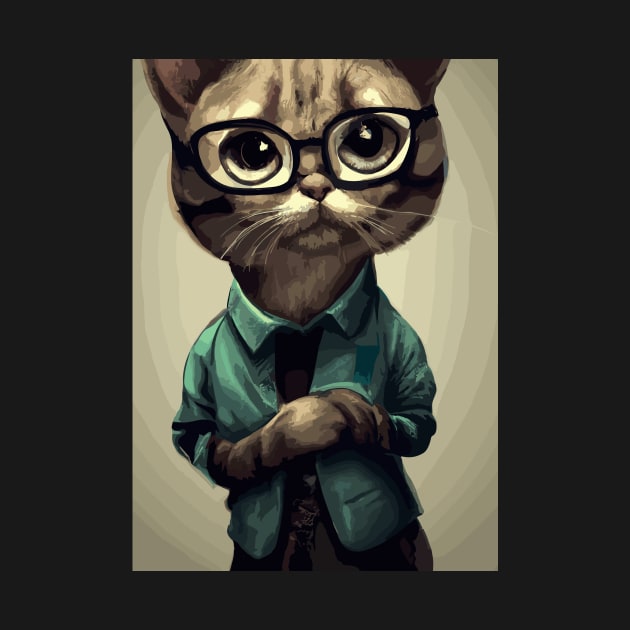 Nerd Cat by maxcode