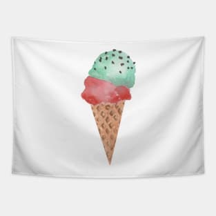 Mint strawberry ice cream cone Tapestry