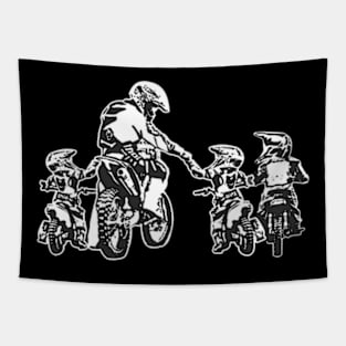 Motocross Dad  Son Trail Bikers Bicycle Father Day Tapestry