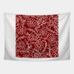 Chamomile Neck Gator Red Chamomiles Tapestry