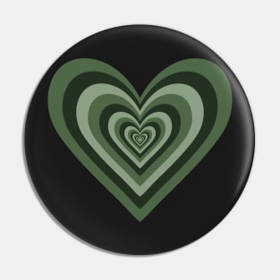 Khaki Green Expanding Hearts Pin