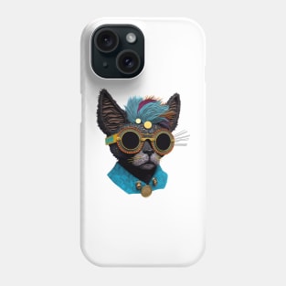 Black Cat wearing Sunglasses Sticker Phone Case