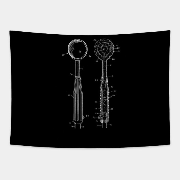 Shower Head Vintage Patent Drawing Tapestry by TheYoungDesigns