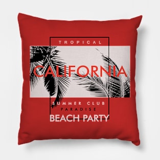 Tropical California Beach Party Pillow