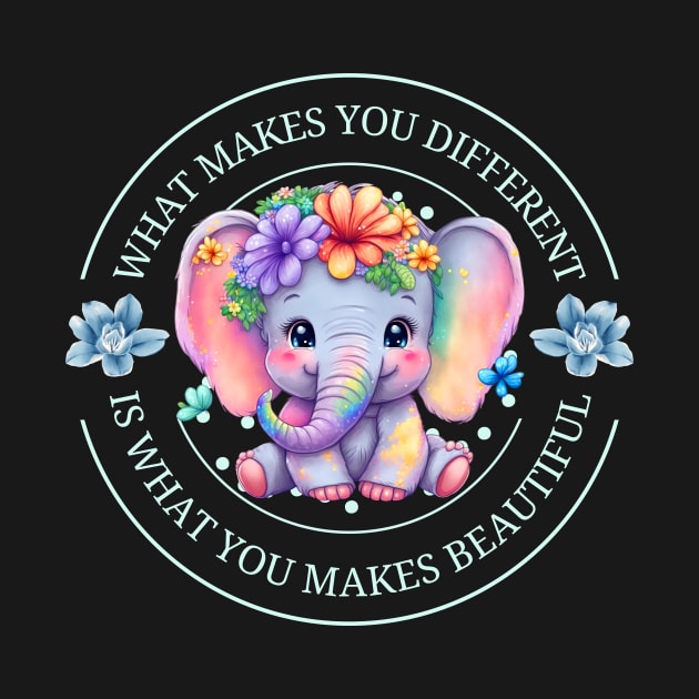 autism awareness day 2023 cute colorful baby elephant by Ballari