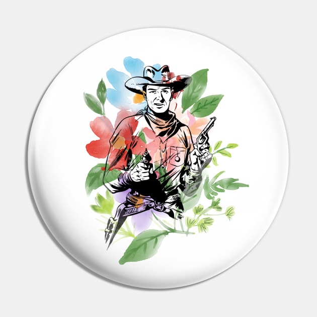 Cowboy and Bouquet Pin by RK Holliday Store