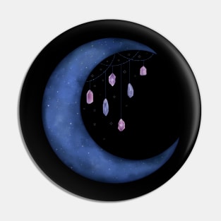Crystal Moon Pin