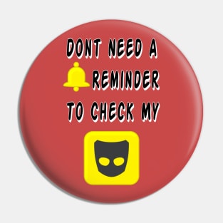 DON'T NEED A REMINDER! (TO CHECK GRINDR) Pin