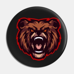Angry Bear Face Pin