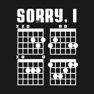 Funny Awesome Hidden Message Sorry, I DGAF Guitar Chords Pun T-Shirt