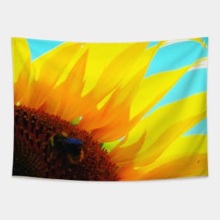 Yellow Sunflower Stretching in the Summer Sun Tapestry