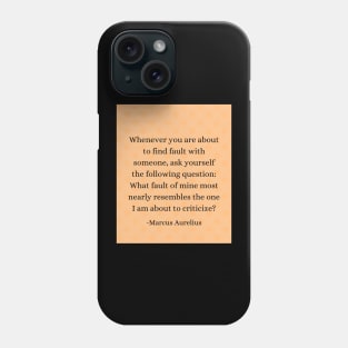 Marcus Aurelius: Self-Reflection Before Criticism Phone Case