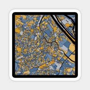 Vienna Map Pattern in Blue & Gold Magnet