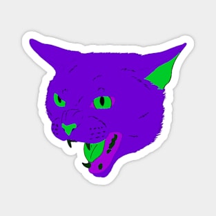 Vaporwave Cat - Vibrant Purple Magnet