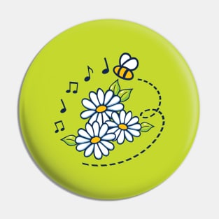 Flowers bee art Pin