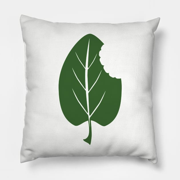 Operation Eat All The Plants Leaf Pillow by Operation Eat All The Plants