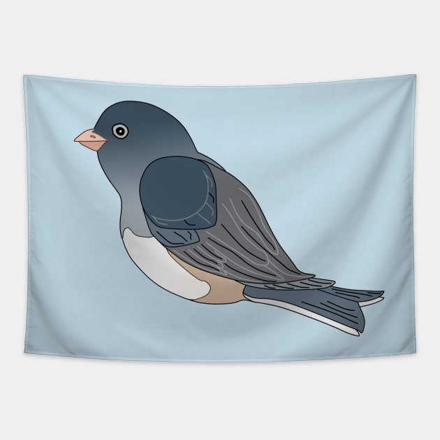 Cute Dark Eyed Junco Graphic Bird Tapestry by NaturalDesign