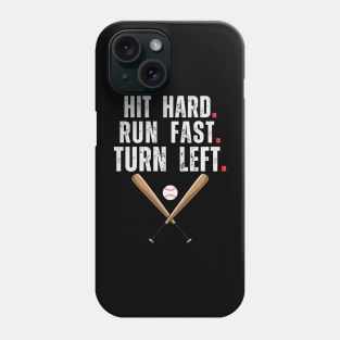 Baseball BAT Hit Hard Run Fast Turn Left Funny VINTAGE Phone Case