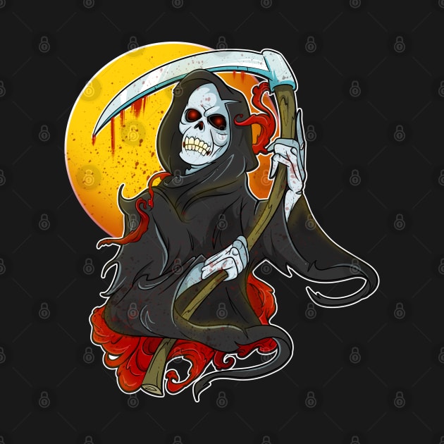 Undead Skeleton Zombie Reaper Skull by Trendy Black Sheep