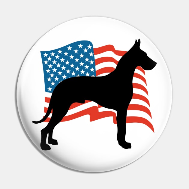 Great Dane USA America - Dog Lover Dogs Pin by fromherotozero