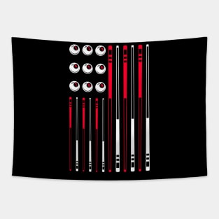 Billiards 9 Ball Pool American Us Flag Tapestry