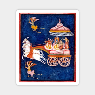 Krishna & Rukmini in a Celestial Chariot Driven by Ganesha Magnet