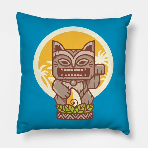 Tiki Kitty Pillow by ppmid