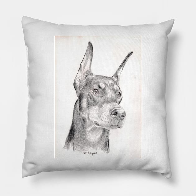 Doberman Pillow by VeriArt