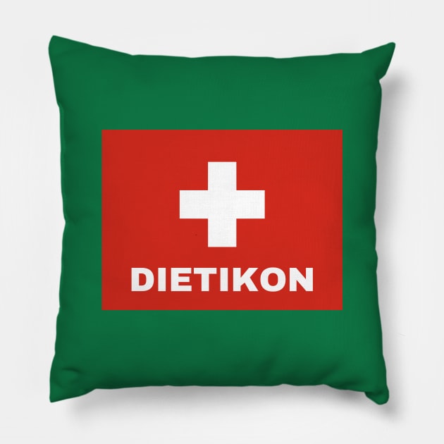 Dietikon City in Swiss Flag Pillow by aybe7elf