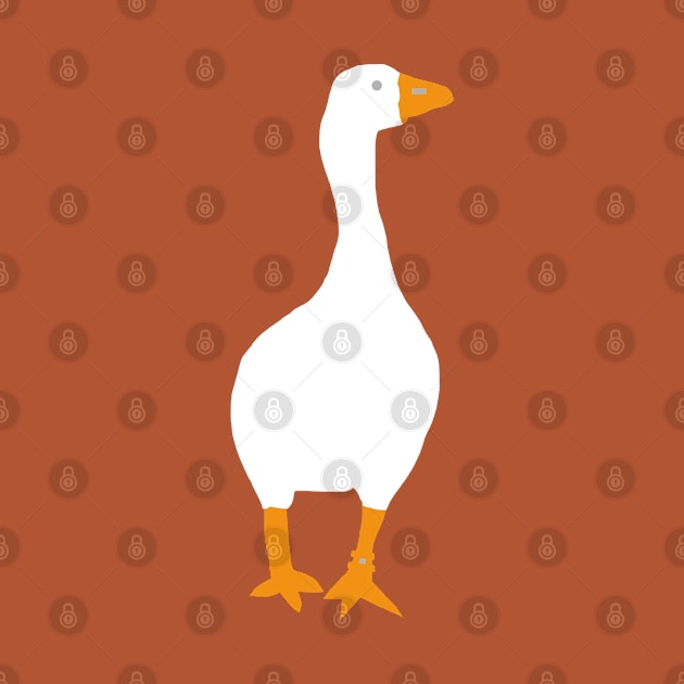 Minimal Abstract White Goose Gamer by ellenhenryart