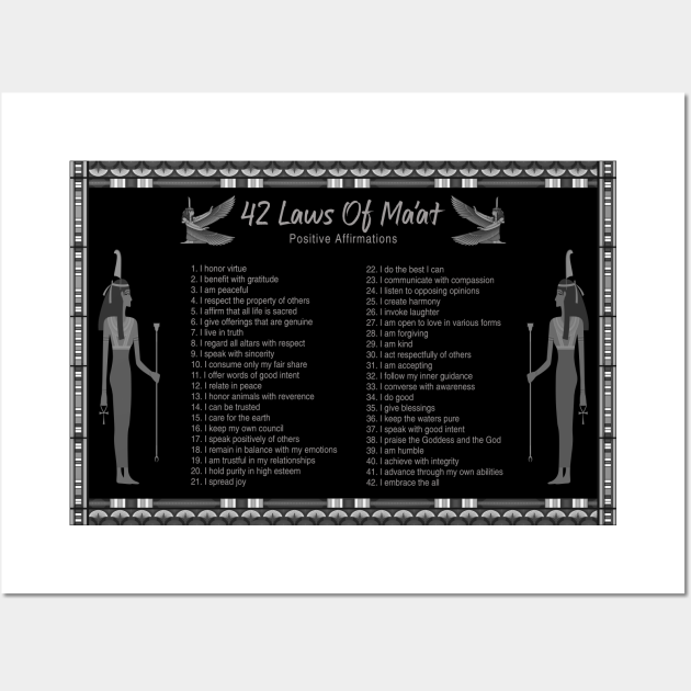 The 42 Laws Of Maat Positive Affirmations 42 Laws Maat Posters