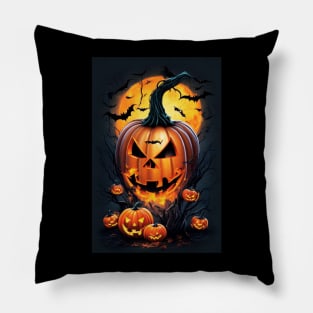 Pumpkins And Bats Pillow