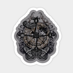 Steampunk Compass Magnet