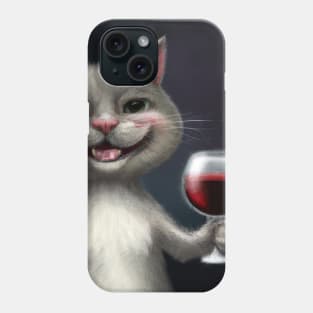 Cat with Wine Phone Case