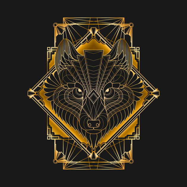 Art Deco Wolf Wolf TShirt TeePublic