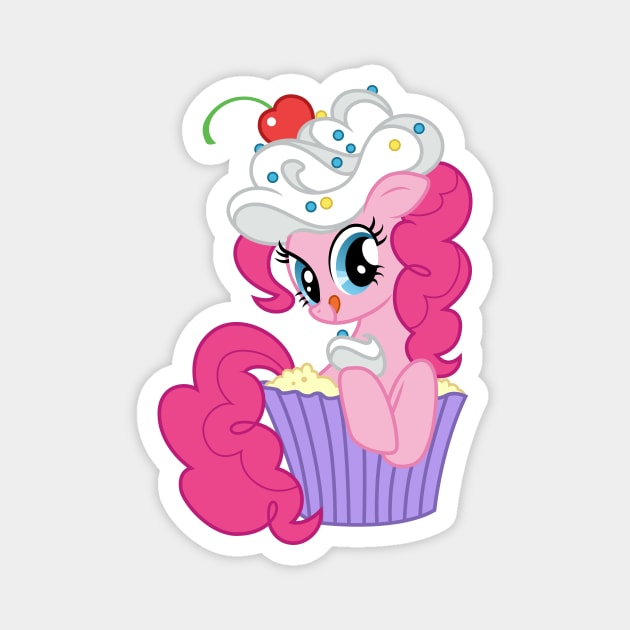 Pinkie Pie in a cupcake Magnet by CloudyGlow