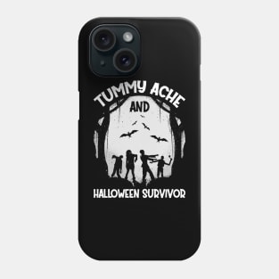 Halloween Zombie Moon Bats Horror Scary Vintage Tummy Ache Survivor Phone Case