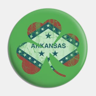 Arkansas Flag Irish Shamrock St Patrick's Day Pin