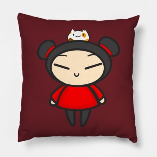 Pucca with a Cat Pillow