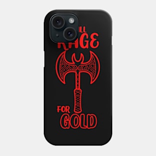 Will Rage for Gold Barbarian Class Dual Axes Dungeon Tabletop RPG TTRPG Phone Case