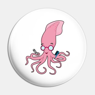 Squid Hairdresser Scissors Pin