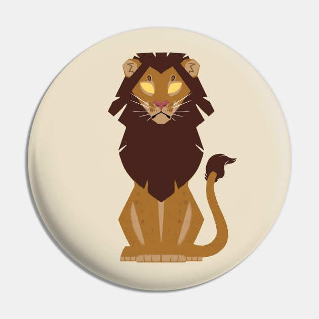 Minimalist Lion Pin by ZTheCrazed