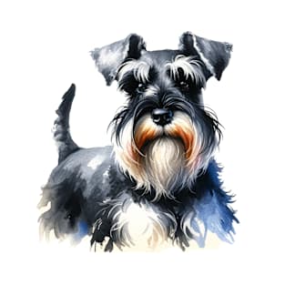 Miniature Schnauzer Watercolor - Beautiful Dog T-Shirt