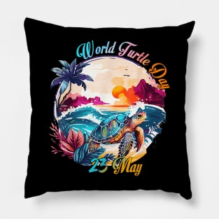 World Turtle Day Tortoise Lover Sea Turtle Oceans Beach Pillow