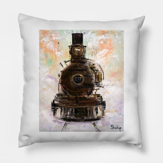 Steam Engine Pillow by NataliaShchip