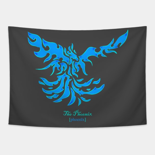 The Phoenix - blue Tapestry by Ravendax