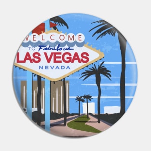 Las Vegas, USA Retro travel poster Pin