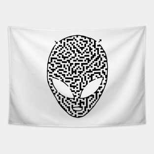 Alien Head Maze Tapestry